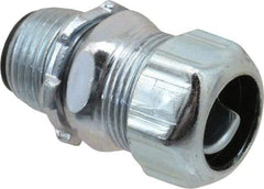 Thomas & Betts - 3/8" Trade, Steel Threaded Straight Liquidtight Conduit Connector - Insulated - Exact Industrial Supply