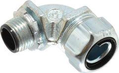 Thomas & Betts - 1/2" Trade, Steel Threaded Angled Liquidtight Conduit Connector - Insulated - Exact Industrial Supply