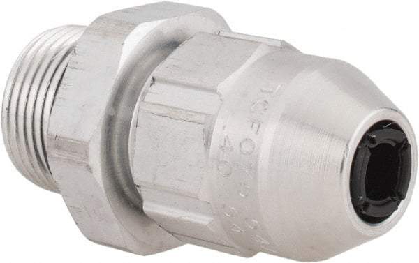 Thomas & Betts - 0.4 to 0.54" Cable Capacity, Class 1, Gas & Vapor Environments, Straight Strain Relief Cord Grip - 3/4 NPT Thread, Aluminum - Exact Industrial Supply