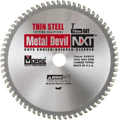 M.K. MORSE - 7" Diam, 20mm Arbor Hole Diam, 68 Tooth Wet & Dry Cut Saw Blade - Tungsten Carbide-Tipped, Standard Round Arbor - Exact Industrial Supply