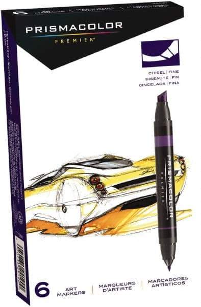 Prismacolor - Jet Black Art Marker - Chisel Tip, Alcohol Based Ink - Exact Industrial Supply