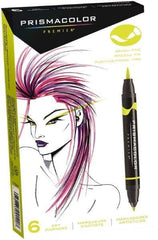 Prismacolor - Canary Yellow Art Marker - Brush Tip, Alcohol Based Ink - Exact Industrial Supply