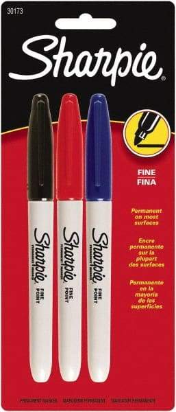 Sharpie - Black, Blue, Red Permanent Marker - Fine Tip, AP Nontoxic Ink - Exact Industrial Supply