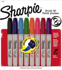 Sharpie - Assorted Colors Permanent Marker - Brush Felt Tip, AP Nontoxic Ink - Exact Industrial Supply