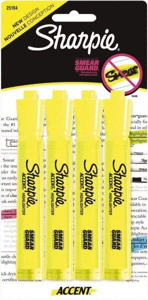 Sharpie - Fluorescent Yellow Highlighter - Chisel Tip, AP Nontoxic Ink - Exact Industrial Supply