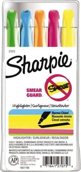 Sharpie - Assorted Colors, Highlighter - Chisel Tip, AP Nontoxic Ink - Exact Industrial Supply