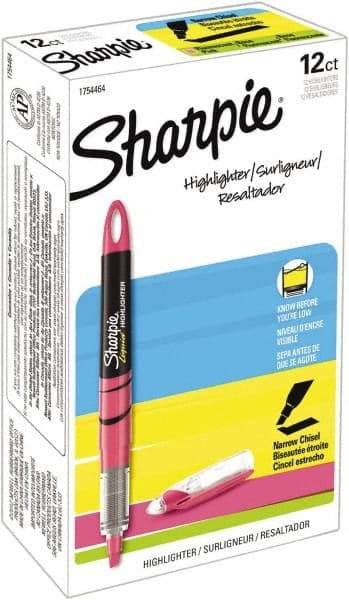 Sharpie - Fluorescent Pink Highlighter - Chisel Tip, AP Nontoxic Ink - Exact Industrial Supply