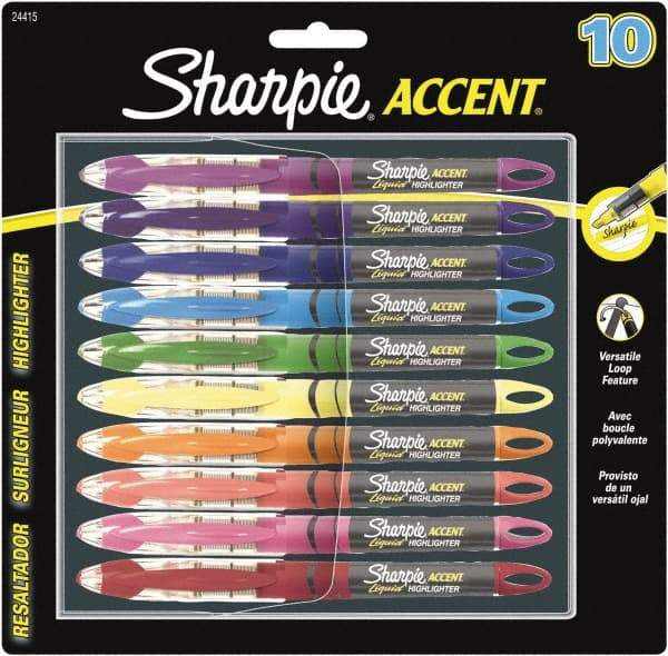 Sharpie - Assorted Colors, Highlighter - Chisel Tip, AP Nontoxic Ink - Exact Industrial Supply