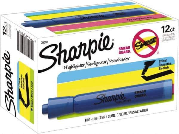 Sharpie - Turquoise Blue Highlighter - Chisel Tip, AP Nontoxic Ink - Exact Industrial Supply