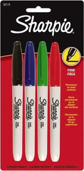 Sharpie - Black, Blue, Green, Red Permanent Marker - Fine Tip, AP Nontoxic Ink - Exact Industrial Supply