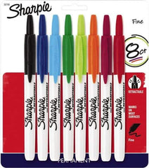 Sharpie - Assorted Colors, Permanent Marker - Retractable Fine Tip, AP Nontoxic Ink - Exact Industrial Supply