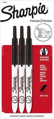 Sharpie - Black Permanent Marker - Retractable Ultra Fine Tip, AP Nontoxic Ink - Exact Industrial Supply
