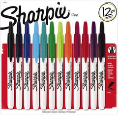 Sharpie - Assorted Colors, Permanent Marker - Retractable Fine Tip, AP Nontoxic Ink - Exact Industrial Supply