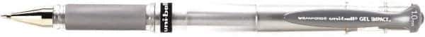Uni-Ball - 1mm Stick Pen - Silver - Exact Industrial Supply