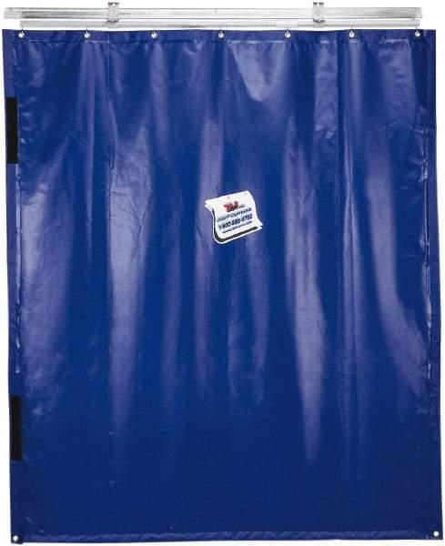 TMI, LLC - 12' Door Width x 10' Door Height PVC Solid Industrial Curtain Kit - Blue - Exact Industrial Supply