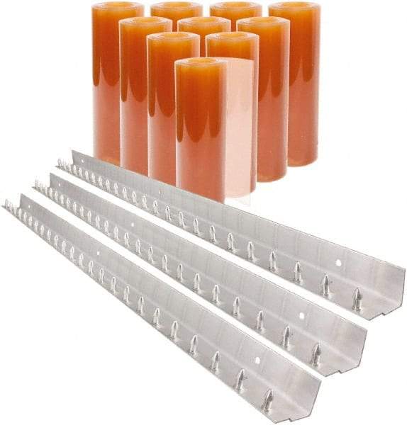 Aleco - 7' Door Width x 10' Door Height PVC Smooth Strip Door Kit - Light Beige Tint - Exact Industrial Supply