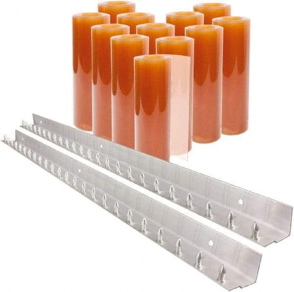 Aleco - 8' Door Width x 10' Door Height PVC Smooth Strip Door Kit - Light Beige Tint - Exact Industrial Supply