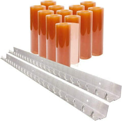 Aleco - 8' Door Width x 10' Door Height PVC Smooth Strip Door Kit - Light Beige Tint - Exact Industrial Supply