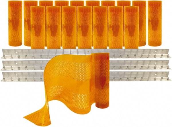 Aleco - 12' Door Width x 12' Door Height PVC AmberTech Anti-Insect Strip Door Kit - Amber - Exact Industrial Supply