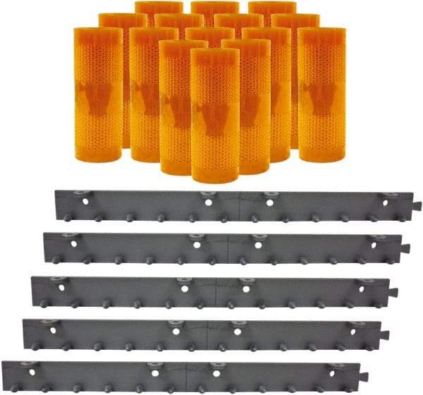 Aleco - 10' Door Width x 10' Door Height PVC AmberTech Anti-Insect Strip Door Kit - Amber - Exact Industrial Supply