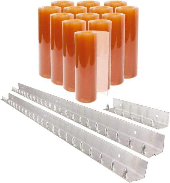 Aleco - 9' Door Width x 9' Door Height PVC Smooth BioClear Strip Door Kit - Light Beige Tint - Exact Industrial Supply