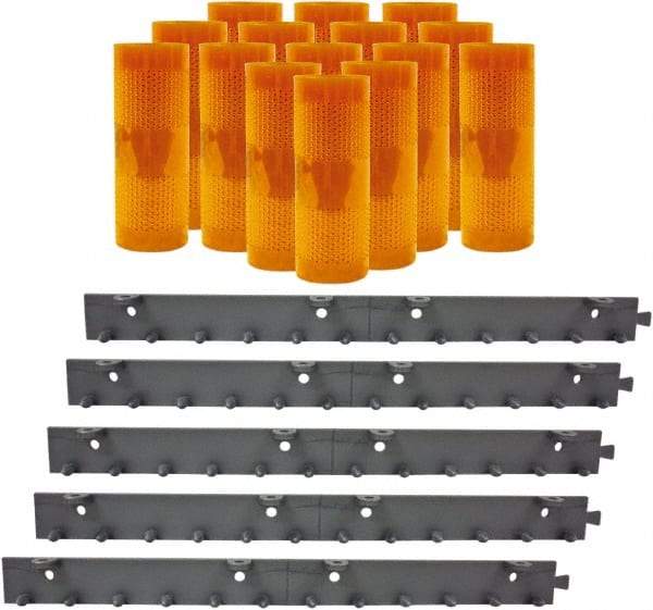 Aleco - 10' Door Width x 12' Door Height PVC AmberTech Anti-Insect Strip Door Kit - Amber - Exact Industrial Supply