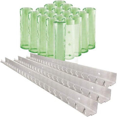 Aleco - 12' Door Width x 12' Door Height PVC Clear Smooth Antistatic Strip Door Kit - Light Green Tint - Exact Industrial Supply
