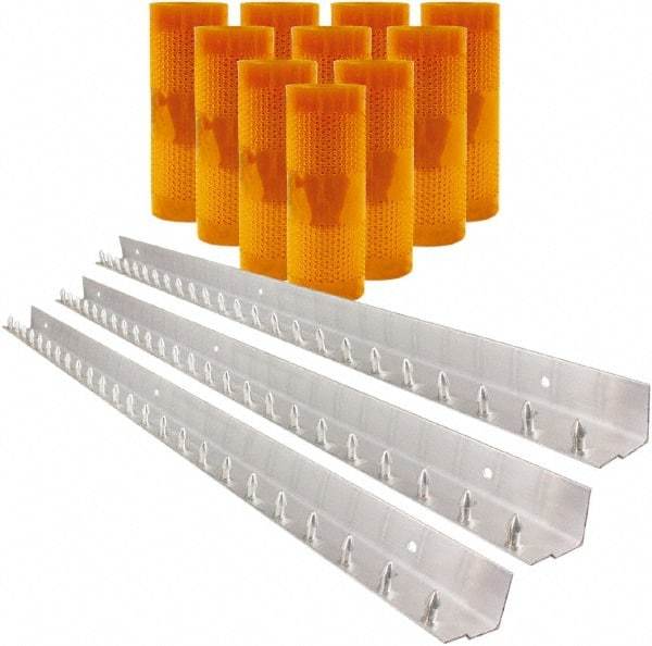 Aleco - 7' Door Width x 10' Door Height PVC AmberTech Anti-Insect Strip Door Kit - Amber - Exact Industrial Supply