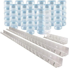 Aleco - 9' Door Width x 9' Door Height PVC Clear Ribbed Strip Door Kit - Clear - Exact Industrial Supply