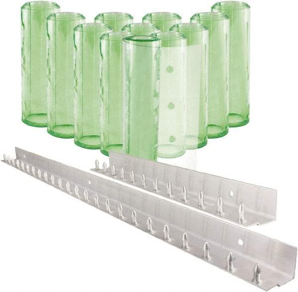 Aleco - 6' Door Width x 8' Door Height PVC Clear Smooth Antistatic Strip Door Kit - Light Green Tint - Exact Industrial Supply