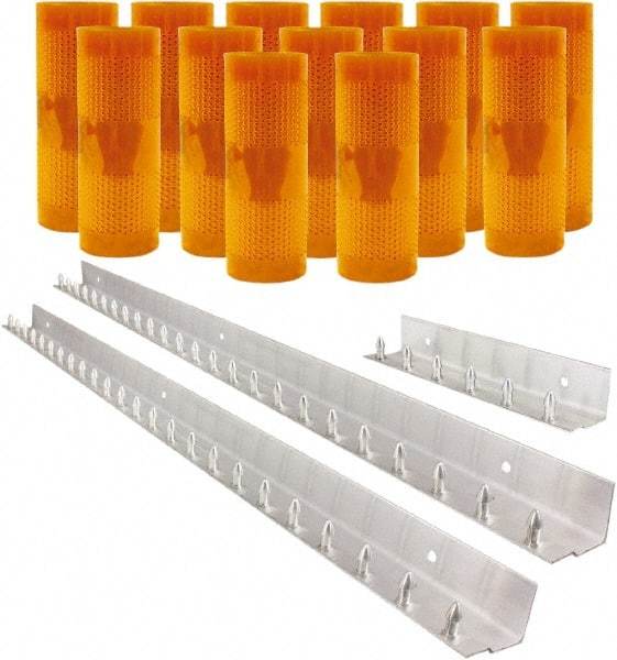 Aleco - 9' Door Width x 9' Door Height PVC AmberTech Anti-Insect Strip Door Kit - Amber - Exact Industrial Supply