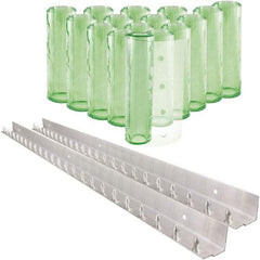 Aleco - 8' Door Width x 8' Door Height PVC Clear Smooth Antistatic Strip Door Kit - Light Green Tint - Exact Industrial Supply