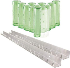 Aleco - 8' Door Width x 10' Door Height PVC Clear Smooth Antistatic Strip Door Kit - Light Green Tint - Exact Industrial Supply