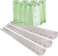 Aleco - 7' Door Width x 10' Door Height PVC Clear Smooth Antistatic Strip Door Kit - Light Green Tint - Exact Industrial Supply