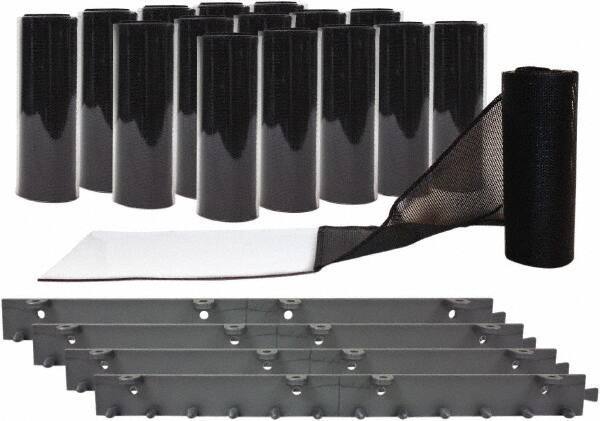 Aleco - 8' Door Width x 8' Door Height Vinyl Smooth Mesh Insect Barrier - Black Top & Clear Bottom - Exact Industrial Supply