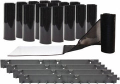 Aleco - 8' Door Width x 8' Door Height Vinyl Smooth Mesh Insect Barrier - Black Top & Clear Bottom - Exact Industrial Supply