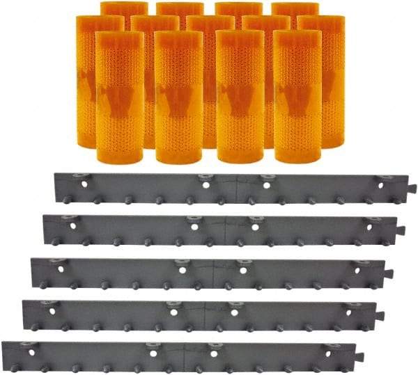 Aleco - 9' Door Width x 9' Door Height PVC AmberTech Anti-Insect Strip Door Kit - Amber - Exact Industrial Supply