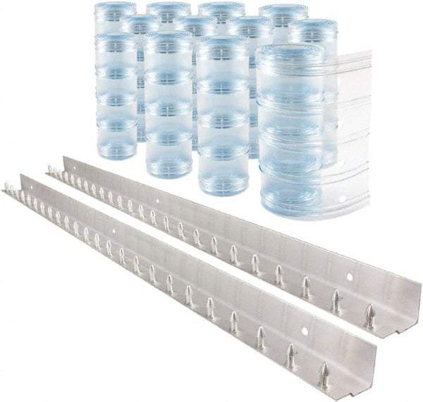 Aleco - 8' Door Width x 10' Door Height PVC Clear Ribbed Strip Door Kit - Clear - Exact Industrial Supply