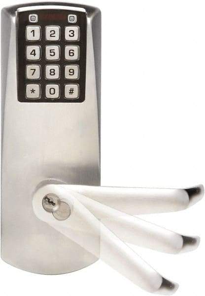 Kaba Access - 1-3/4 to 2-1/4" Door Thickness, Satin Chrome Finish, Combination Entry Deadbolt with Key Override - Field Set Handling, Key Override, 6 or 7 Pin Cylinder - Exact Industrial Supply