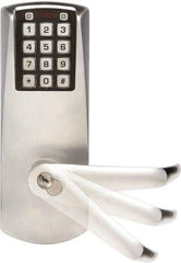 Kaba Access - 1-3/4 to 2-1/4" Door Thickness, Satin Chrome Finish, Combination Entry Deadbolt with Key Override - Field Set Handling, Key Override, 6 or 7 Pin Cylinder - Exact Industrial Supply