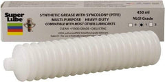 Synco Chemical - 14.1 oz Bellow Synthetic Lubricant w/PTFE General Purpose Grease - Translucent White, Food Grade, 450°F Max Temp, NLGIG 1, - Exact Industrial Supply