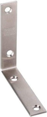 National Mfg. - 4" Long x 7/8" Wide, Stainless Steel, Corner Brace - Stainless Steel Coated - Exact Industrial Supply