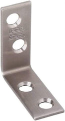 National Mfg. - 1-1/2" Long x 5/8" Wide, Stainless Steel, Corner Brace - Stainless Steel Coated - Exact Industrial Supply
