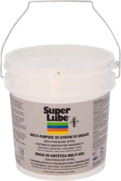 Synco Chemical - 5 Lb Pail Synthetic Lubricant w/PTFE General Purpose Grease - Translucent White, Food Grade, 450°F Max Temp, NLGIG 2, - Exact Industrial Supply