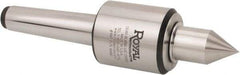 Royal Products - MT4 Morse Taper, 2.45" Head Diam Live Center - 5,000 Max RPM, 2.78" Head Length, 1-1/4" Point Diam, 2.35" Point Len, 1,230 Lb Max Workpc, Long Point - Exact Industrial Supply