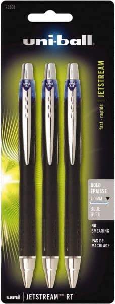 Uni-Ball - Roller Ball 1mm Retractable Pen - Blue - Exact Industrial Supply
