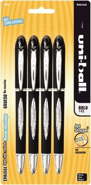 Uni-Ball - Roller Ball 1mm Stick Pen - Black - Exact Industrial Supply