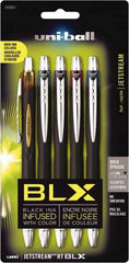 Uni-Ball - Roller Ball 1mm Retractable Pen - Blue & Black, Green & Black, Purple & Black, Brown & Black - Exact Industrial Supply