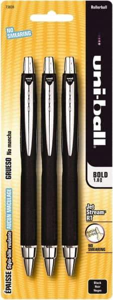 Uni-Ball - Roller Ball 1mm Retractable Pen - Black - Exact Industrial Supply