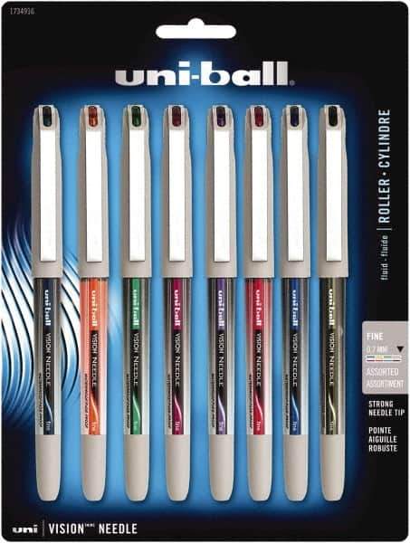 Uni-Ball - Roller Ball 0.7mm Stick Pen - Black, Blue, Green, Midnight Black, Orange, Pink, Purple & Red - Exact Industrial Supply